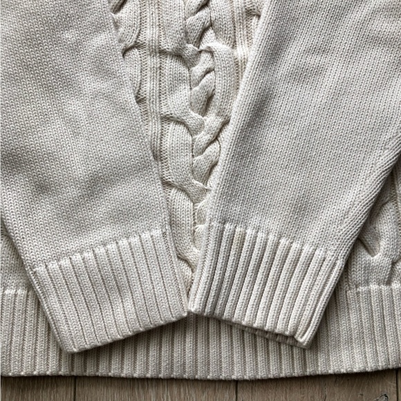 Talbots Cable Knit Turtleneck Sweater in Cream White Size 2X - Picture 6 of 12